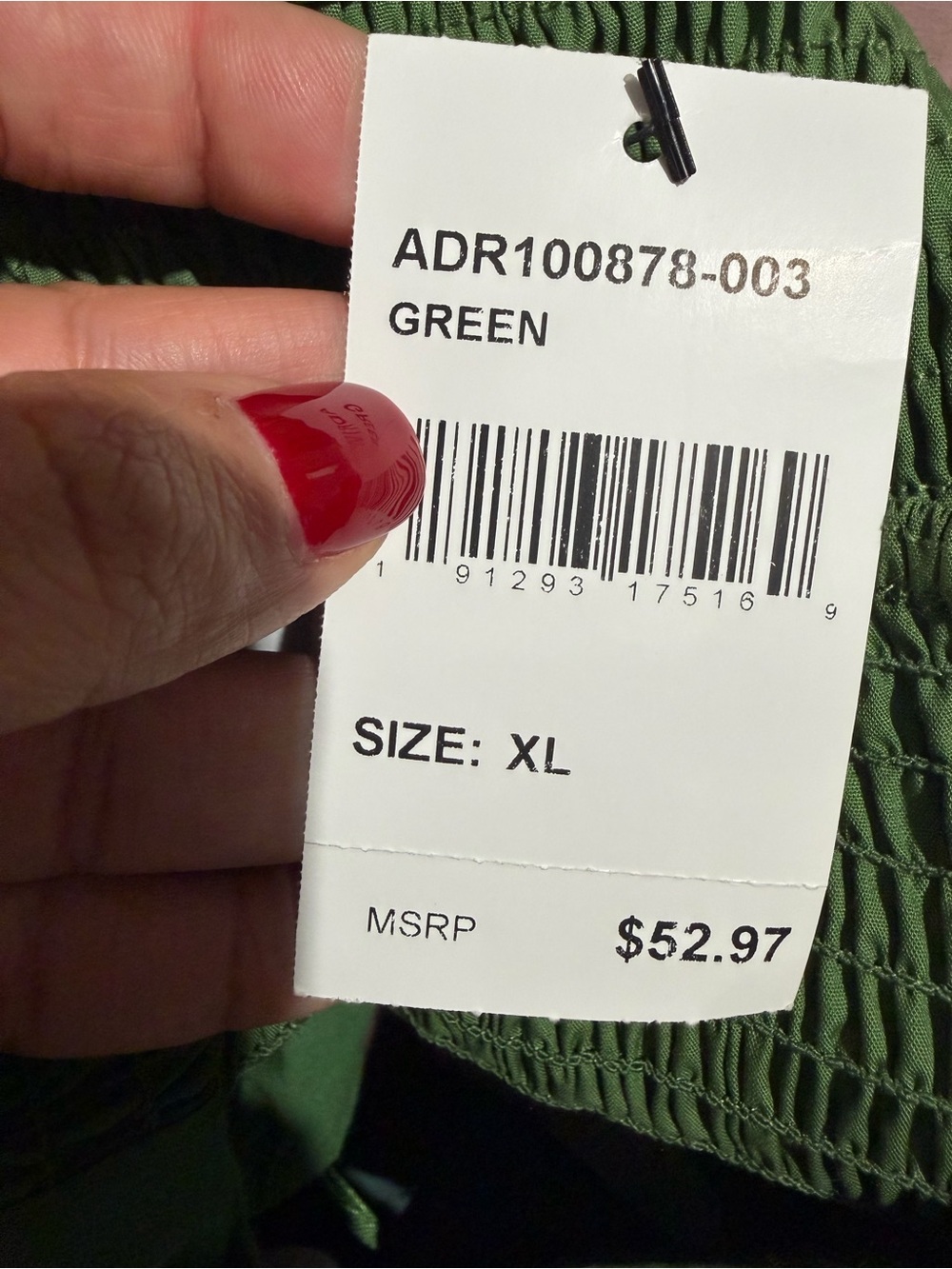 Olive Green Puff-Sleeve Midi Dress - Picture 8 of 8
